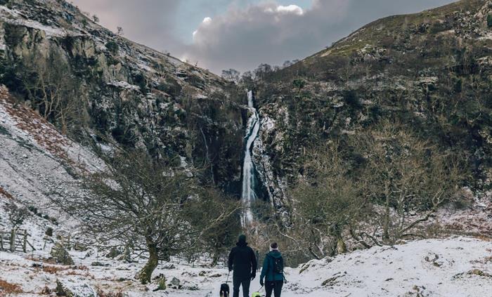 Rhaeadr Fawr waterfall (Aber Falls), Coedydd Aber National Nature Reserve